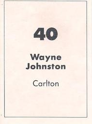 1990 Select AFL Stickers #40 Wayne Johnston Back